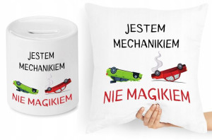 Dla Mechanika Zestaw Poduszka + Skarbonka Prezent