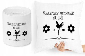 Dla Mechanika Zestaw Poduszka + Skarbonka Prezent