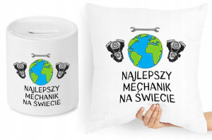 Dla Mechanika Zestaw Poduszka + Skarbonka Prezent