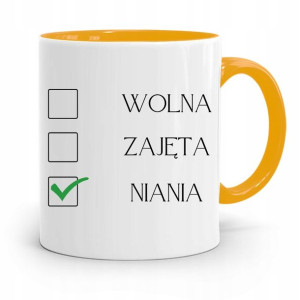 Dla Niani Opiekunki Kubek Żółty Na Prezent