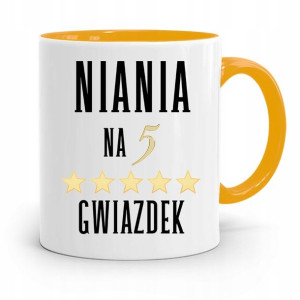 Dla Niani Opiekunki Kubek Żółty Na Prezent