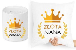 Dla Niani Opiekunki Zestaw Poduszka + Skarbonka