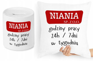 Dla Niani Opiekunki Zestaw Poduszka + Skarbonka