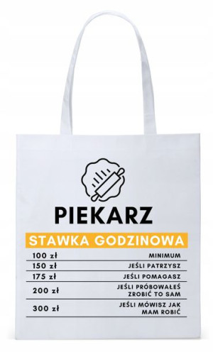Dla Piekarza Prezent Torba Eco Biała Shopper