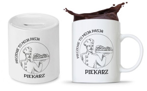 Dla Piekarza Prezent Zestaw Kubek + Skarbonka