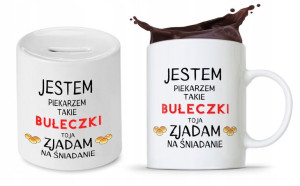 Dla Piekarza Prezent Zestaw Kubek + Skarbonka