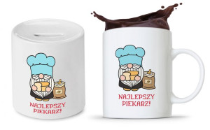 Dla Piekarza Prezent Zestaw Kubek + Skarbonka