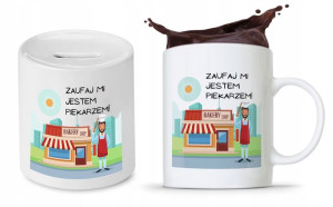 Dla Piekarza Prezent Zestaw Kubek + Skarbonka