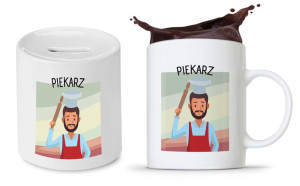 Dla Piekarza Prezent Zestaw Kubek + Skarbonka