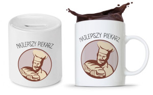 Dla Piekarza Prezent Zestaw Kubek + Skarbonka