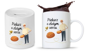 Dla Piekarza Prezent Zestaw Kubek + Skarbonka