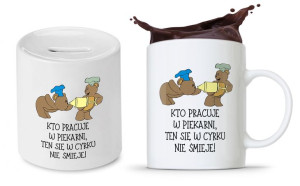 Dla Piekarza Prezent Zestaw Kubek + Skarbonka