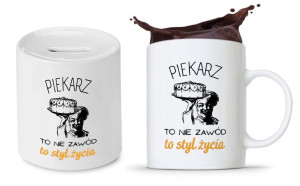 Dla Piekarza Prezent Zestaw Kubek + Skarbonka