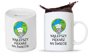 Dla Piekarza Prezent Zestaw Kubek + Skarbonka