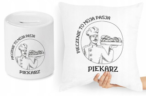 Dla Piekarza Zestaw Poduszka + Skarbonka Prezent