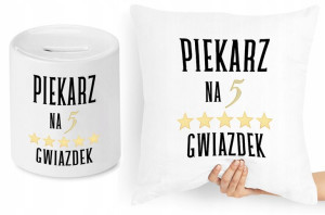 Dla Piekarza Zestaw Poduszka + Skarbonka Prezent