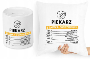 Dla Piekarza Zestaw Poduszka + Skarbonka Prezent