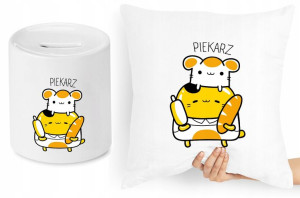 Dla Piekarza Zestaw Poduszka + Skarbonka Prezent