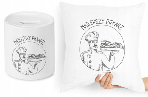 Dla Piekarza Zestaw Poduszka + Skarbonka Prezent