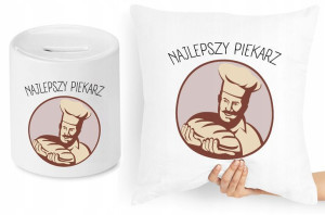 Dla Piekarza Zestaw Poduszka + Skarbonka Prezent