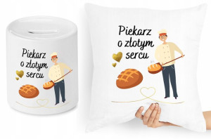 Dla Piekarza Zestaw Poduszka + Skarbonka Prezent