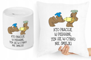 Dla Piekarza Zestaw Poduszka + Skarbonka Prezent