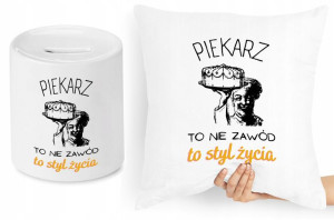 Dla Piekarza Zestaw Poduszka + Skarbonka Prezent