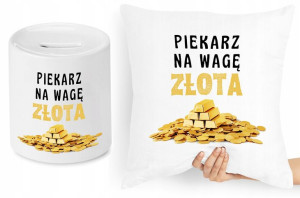 Dla Piekarza Zestaw Poduszka + Skarbonka Prezent