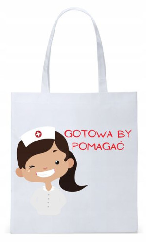 Dla Pielęgniarki Prezent Torba Eco Biała Shopper