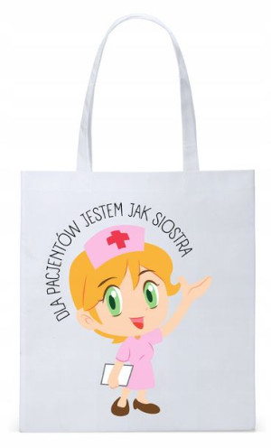 Dla Pielęgniarki Prezent Torba Eco Biała Shopper