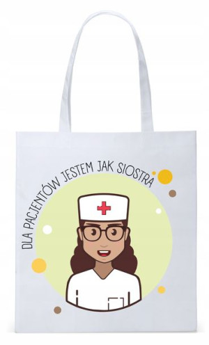 Dla Pielęgniarki Prezent Torba Eco Biała Shopper