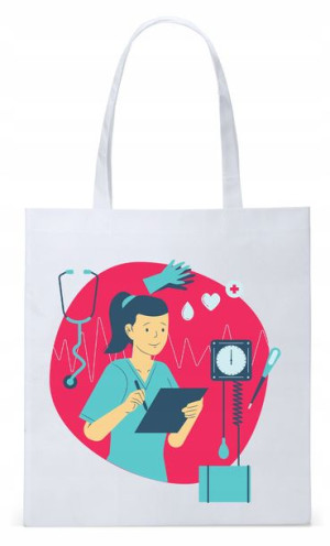 Dla Pielęgniarki Prezent Torba Eco Biała Shopper