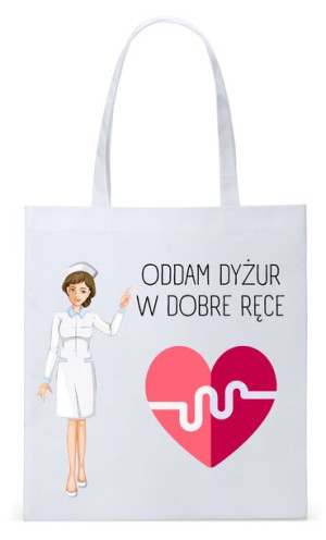 Dla Pielęgniarki Prezent Torba Eco Biała Shopper