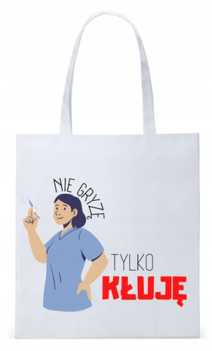 Dla Pielęgniarki Prezent Torba Eco Biała Shopper