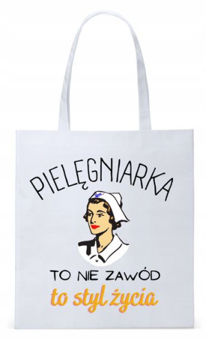 Dla Pielęgniarki Prezent Torba Eco Biała Shopper