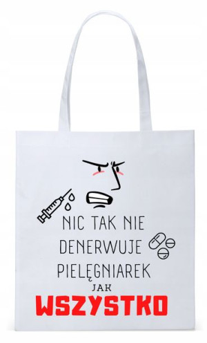 Dla Pielęgniarki Prezent Torba Eco Biała Shopper