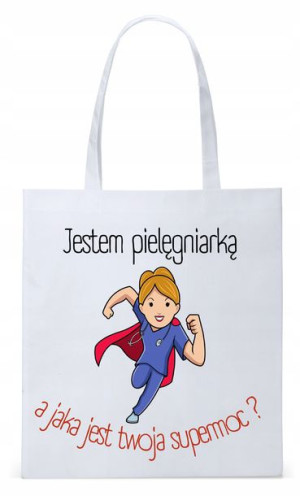 Dla Pielęgniarki Prezent Torba Eco Biała Shopper