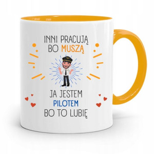 Dla Pilota Kubek Żółty Na Prezent Na Urodziny