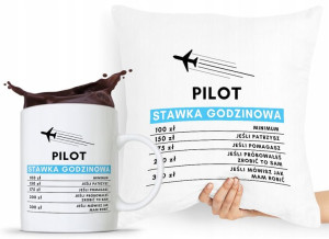 Dla Pilota Zestaw Poduszka + Kubek Prezent