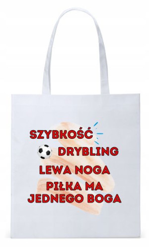 Dla Piłkarza Prezent Torba Eco Biała Shopper