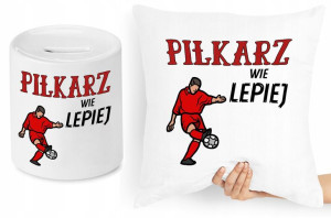Dla Piłkarza Zestaw Poduszka + Skarbonka Prezent