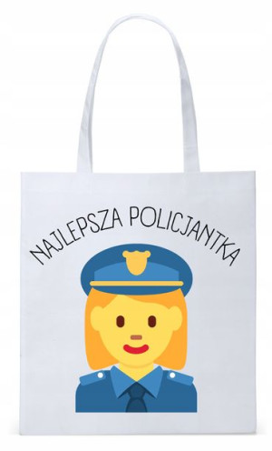 Dla Policjanta Policjantki Torba Eco Biała Shopper