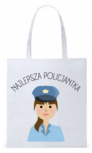 Dla Policjanta Policjantki Torba Eco Biała Shopper