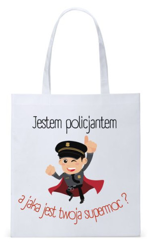 Dla Policjanta Policjantki Torba Eco Biała Shopper