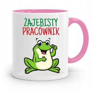 Dla Pracownika Kubek Różowy Żajebisty Pracownik