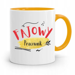 Dla Pracownika Kubek Żółty Fajowy Pracownik