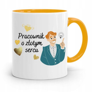 Dla Pracownika Kubek Żółty O Złotym Sercu