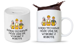 Dla Pracownika Prezent Zestaw Skarbonka + Kubek