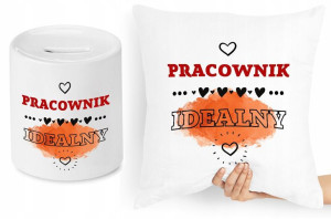 Dla Pracownika Zestaw Poduszka + Skarbonka Prezent