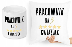 Dla Pracownika Zestaw Poduszka + Skarbonka Prezent